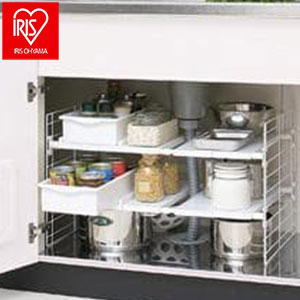 アイリスオーヤマ シンク下マルチ伸縮棚 シンク下収納 ラック 伸縮 マルチラック UMD-2V IRIS OYAMA(代引不可)