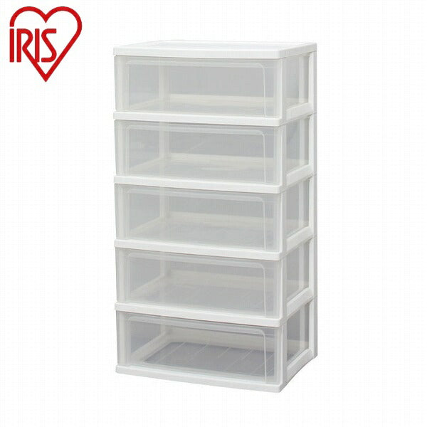 アイリスオーヤマ ワイドチェスト W-545 ホワイト ワイドチェスト 5段 幅54cm 完成品 新生活 IRIS OYAMA(代引不可)