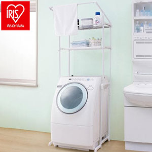 アイリスオーヤマ ハンガーバー付ランドリーラック 洗濯機ラック LRH-18P IRIS OYAMA(代引不可)