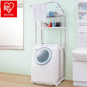 アイリスオーヤマ ハンガーバー付ステンレスランドリーラック 洗濯機ラック LRH-18S IRIS OYAMA(代引不可)