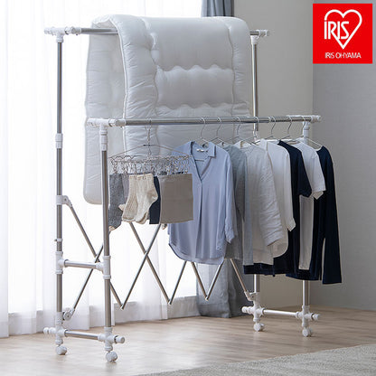 アイリスオーヤマ ふとんも干せる多機能物干し 伸縮式 H-FTM2100 物干し 室内 洗濯干し 室内物干し 布団干し 物干しスタンド 折りたたみ コンパクト キャスター IRIS OHYAMA(代引不可)