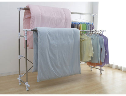 アイリスオーヤマ ふとんも干せる多機能物干し 伸縮式 H-FTM2100 物干し 室内 洗濯干し 室内物干し 布団干し 物干しスタンド 折りたたみ コンパクト キャスター IRIS OHYAMA(代引不可)