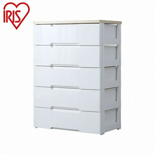 アイリスオーヤマ ウッドトップチェスト HG-725 ホワイト/ペアー ウッドトップチェスト 5段 幅73cm 完成品 新生活 IRIS OYAMA(代引不可)