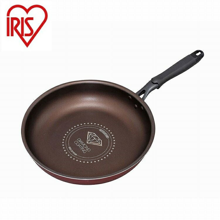 アイリスオーヤマ ダイヤモンドコートフライパンガス用 28cm DGS-F28 レッド/ダークブラウン IRIS OHYAMA(代引不可)