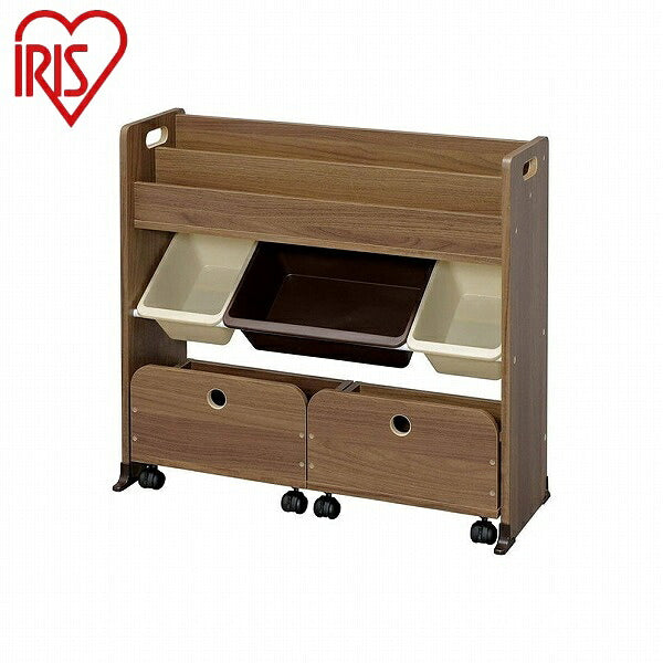 アイリスオーヤマ 収納カートトイハウスラック STHR-13 ウォールナットブラウン 収納カートトイハウスラック IRIS OYAMA(代引不可)
