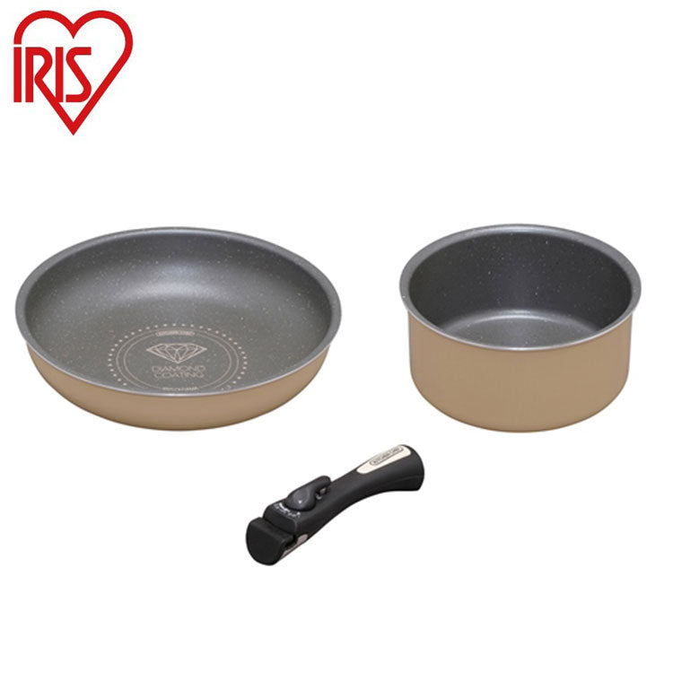 アイリスオーヤマ フライパンセット ガス 3点セット 着脱ハンドル ダイヤモンドコートパンマーブルガス用3点セット GSN-SE3 IRIS OYAMA キッチン 調理用品 キッチンツール(代引不可)