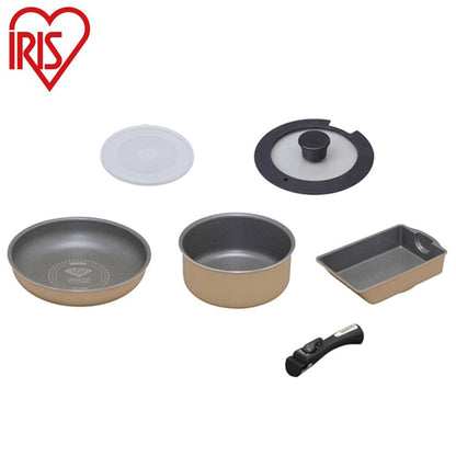 アイリスオーヤマ フライパンセット ガス 6点セット 着脱ハンドル ダイヤモンドコートパンマーブルガス用6点セット GSN-SE6 IRIS OYAMA キッチン 調理用品 キッチンツール(代引不可)