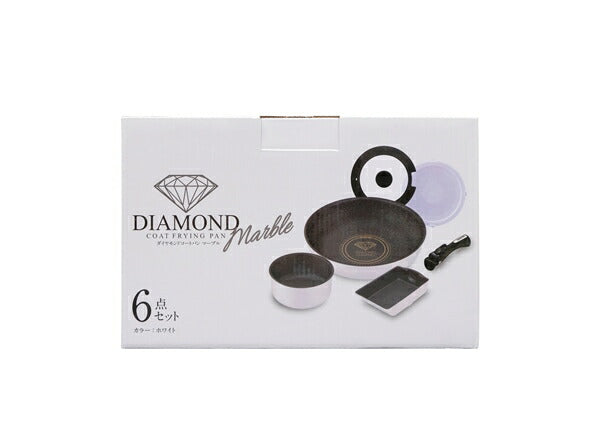 アイリスオーヤマ フライパンセット IH 6点セット 着脱ハンドル ダイヤモンドコートパンマーブルIH用6点セット ISN-SE6 IRIS OYAMA キッチン 調理用品 キッチンツール(代引不可)