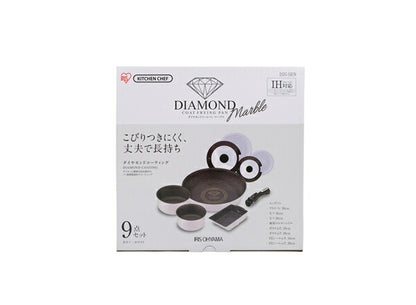 アイリスオーヤマ フライパンセット IH 9点セット 着脱ハンドル ダイヤモンドコートパンマーブルIH用9点セット ISN-SE9 IRIS OYAMA キッチン 調理用品 キッチンツール(代引不可)