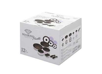 アイリスオーヤマ フライパンセット IH 12点セット 着脱ハンドル ダイヤモンドコートパンマーブルIH用12点セット ISN-SE12 IRIS OYAMA キッチン 調理用品 キッチンツール(代引不可)