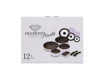 アイリスオーヤマ フライパンセット IH 12点セット 着脱ハンドル ダイヤモンドコートパンマーブルIH用12点セット ISN-SE12 IRIS OYAMA キッチン 調理用品 キッチンツール(代引不可)