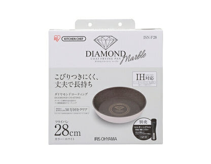 アイリスオーヤマ ダイヤモンドコートパンマーブル フライパン28cm ISN-F28 IRIS OYAMA キッチン 調理用品 キッチンツール(代引不可)