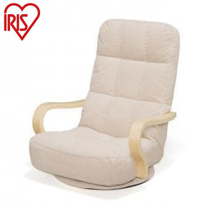 アイリスオーヤマ ウッドアームチェア回転タイプ 座椅子 肘掛け 回転 リクライニングチェア WAC-K IRIS OYAMA(代引不可)