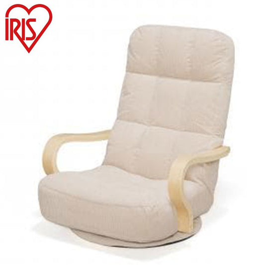 アイリスオーヤマ ウッドアームチェア回転タイプ 座椅子 肘掛け 回転 リクライニングチェア WAC-K IRIS OYAMA(代引不可)