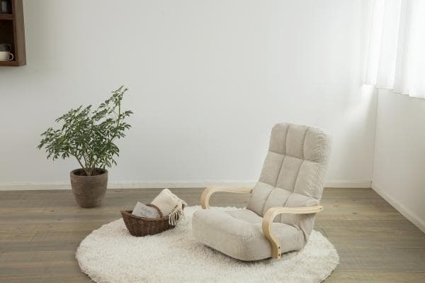 アイリスオーヤマ ウッドアームチェア回転タイプ 座椅子 肘掛け 回転 リクライニングチェア WAC-K IRIS OYAMA(代引不可)