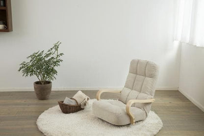 アイリスオーヤマ ウッドアームチェア回転タイプ 座椅子 肘掛け 回転 リクライニングチェア WAC-K IRIS OYAMA(代引不可)