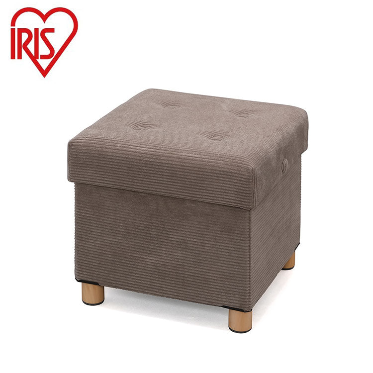 アイリスオーヤマ 脚付き収納スツール 収納ボックス 天然木 脚付き収納スツール オットマン 収納 足置き 椅子 イス チェア グレー ASST-38 IRIS OYAMA(代引不可)
