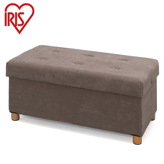 アイリスオーヤマ 脚付き収納スツール ワイド 収納ボックス 天然木 脚付き収納スツール オットマン 収納 足置き 椅子 イス チェア グレー ASSTW-76 IRIS OYAMA(代引不可)