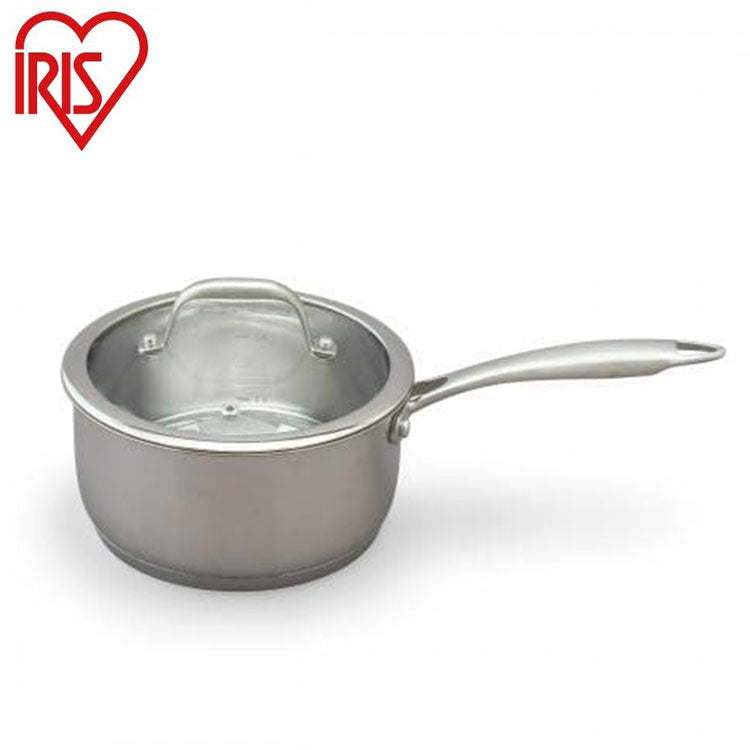 アイリスオーヤマ ステンレスシリーズ 片手鍋18cm ガラスふた付 SP-P18 IRIS OYAMA キッチン 調理用品 キッチンツール(代引不可)