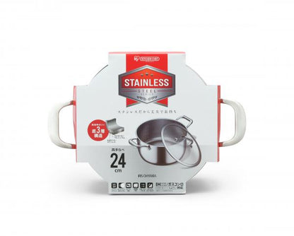 アイリスオーヤマ ステンレスシリーズ 両手鍋24cm ガラスふた付 SP-P24 IRIS OYAMA キッチン 調理用品 キッチンツール(代引不可)