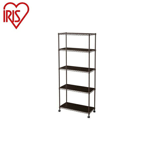 アイリスオーヤマ カラーメタルラック ウッドボード付き CMM-75185B ブラウン カラーメタルラック ウッドボード付き IRIS OYAMA(代引不可)