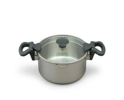 アイリスオーヤマ ステンレスシリーズ 湯切り鍋両手20cm ガラスふた付 SP-PY20 IRIS OYAMA キッチン 調理用品 キッチンツール(代引不可)