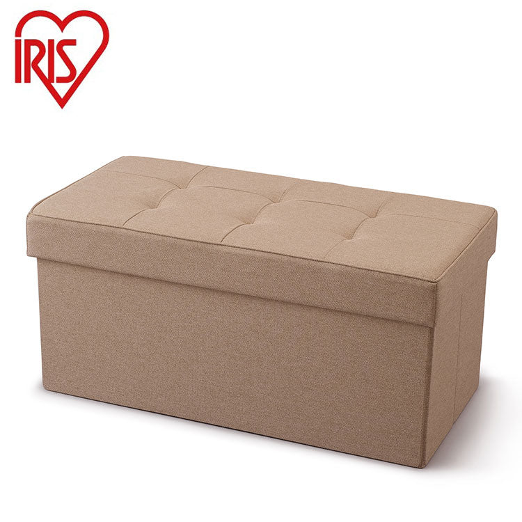 アイリスオーヤマ 折りたたみ収納スツール ワイド 収納ベンチ 収納ボックス 座れる 折り畳み チェア オットマン フタ付き ファブリック ブラウン SSTR-76 IRIS OYAMA(代引不可)