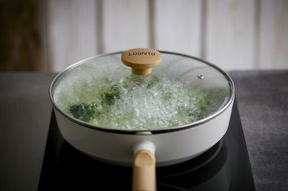 アイリスオーヤマ フライパン・鍋 6点セット 木目調ハンドル 可愛い かわいい おしゃれ ルオント フライパン・なべ 6点セット LUO-SE6W IRIS OYAMA(代引不可)