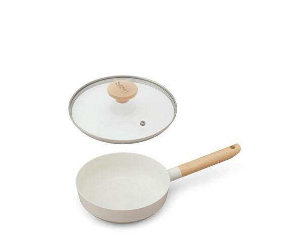 アイリスオーヤマ フライパン・鍋 6点セット 木目調ハンドル 可愛い かわいい おしゃれ ルオント フライパン・なべ 6点セット LUO-SE6W IRIS OYAMA(代引不可)