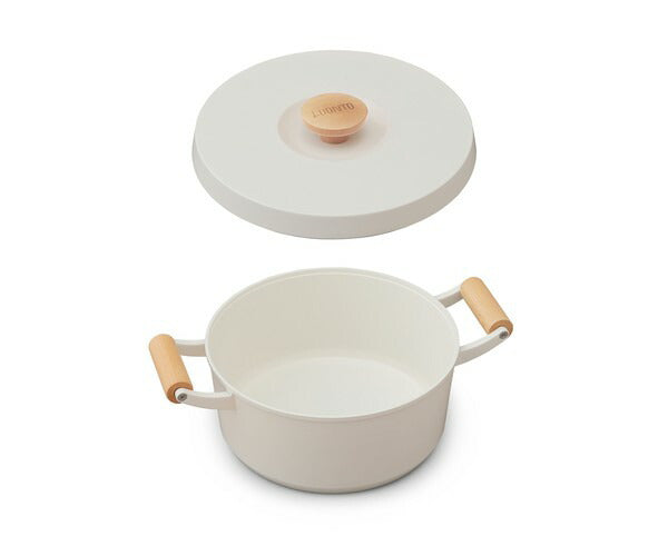 アイリスオーヤマ フライパン・鍋 6点セット 木目調ハンドル 可愛い かわいい おしゃれ ルオント フライパン・なべ 6点セット LUO-SE6W IRIS OYAMA(代引不可)