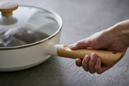 アイリスオーヤマ フライパン・鍋 6点セット 木目調ハンドル 可愛い かわいい おしゃれ ルオント フライパン・なべ 6点セット LUO-SE6W IRIS OYAMA(代引不可)