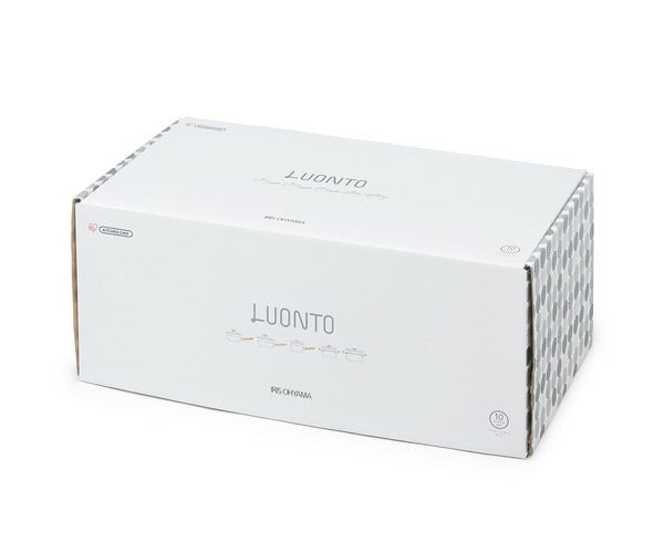 アイリスオーヤマ フライパン・鍋 10点セット 木目調ハンドル 可愛い かわいい おしゃれ ルオント フライパン・なべ 10点セット LUO-SE10W IRIS OYAMA(代引不可)