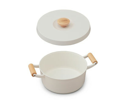 アイリスオーヤマ フライパン・鍋 10点セット 木目調ハンドル 可愛い かわいい おしゃれ ルオント フライパン・なべ 10点セット LUO-SE10W IRIS OYAMA(代引不可)