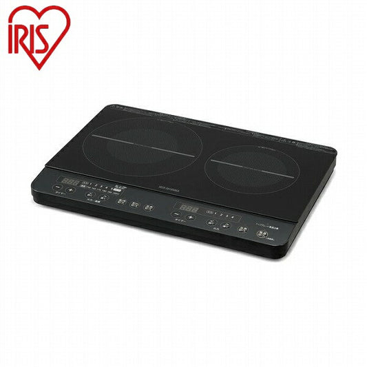アイリスオーヤマ 2口IHコンロ IHクッキングヒーター 卓上 2口 IH IHコンロ 据え置き 工事不要 2口コンロ IHK-W13-B 新生活 IRIS OYAMA(代引不可)