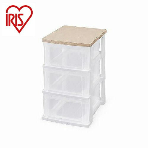 アイリスオーヤマ ウッドトップチェスト スリム NSS-323WT フレンチオーク/クリア IRIS OHYAMA(代引不可)