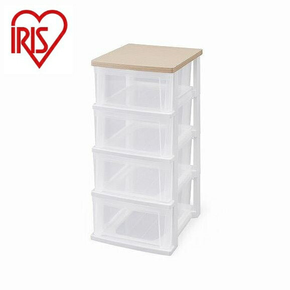 アイリスオーヤマ ウッドトップチェスト スリム NSS-324WT フレンチオーク/クリア IRIS OHYAMA(代引不可)