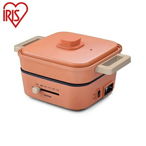 アイリスオーヤマ ミニグリルなべ 3枚プレート IGU-P3-D オレンジ グリルなべ 3枚プレート IRIS OYAMA(代引不可)