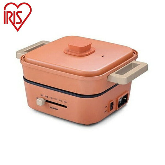 アイリスオーヤマ ミニグリルなべ 3枚プレート IGU-P3-D オレンジ グリルなべ 3枚プレート IRIS OYAMA(代引不可)