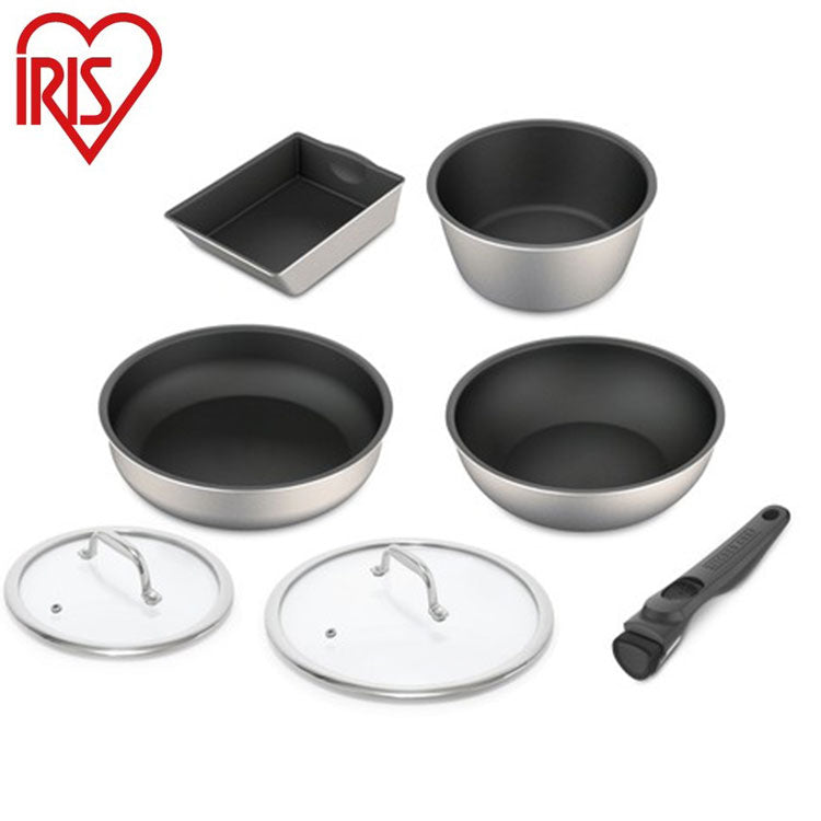 アイリスオーヤマ フライパンセット 7点セット 着脱ハンドル ダイヤモンドグレイス 7点セット DG-S7S IRIS OYAMA キッチン 調理用品 キッチンツール(代引不可)