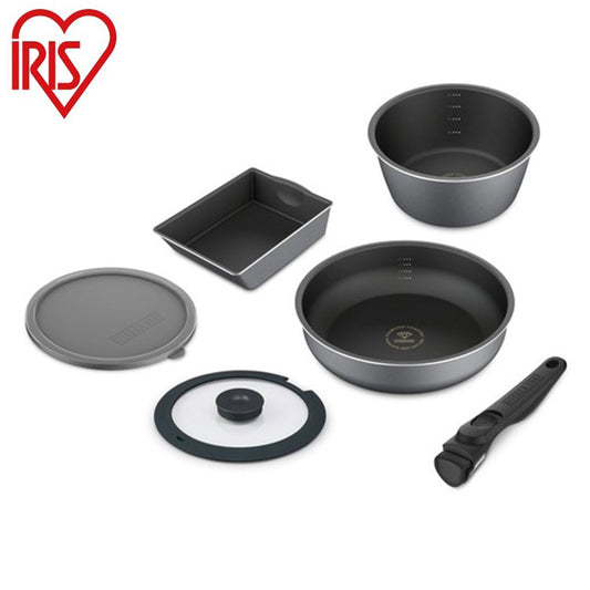 アイリスオーヤマ フライパンセット IH6点セット 着脱ハンドル ダイヤモンドコートパンディープラス IH6点セット DCI-S6S IRIS OYAMA キッチン 調理用品 キッチンツール(代引不可)