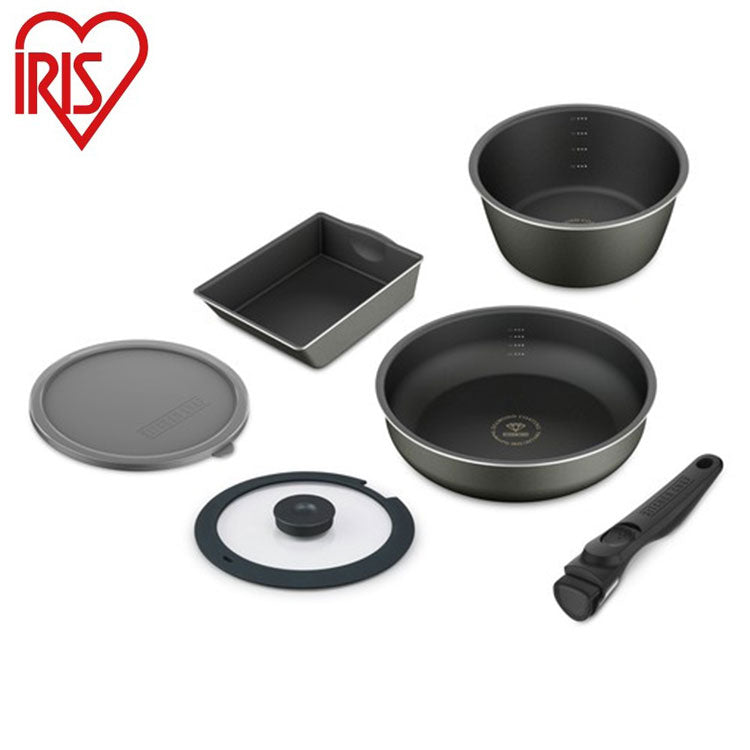アイリスオーヤマ フライパンセット ガス6点セット 着脱ハンドル ダイヤモンドコートパンディープラス ガス6点セット DCG-S6S IRIS OYAMA キッチン 調理用品 キッチンツール(代引不可)