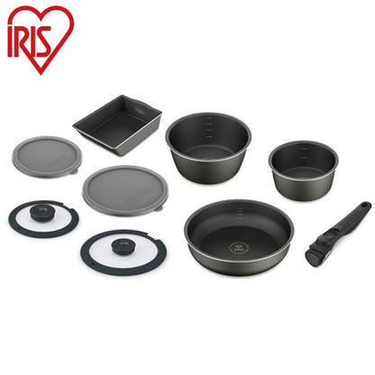 アイリスオーヤマ フライパンセット ガス9点セット 着脱ハンドル ダイヤモンドコートパンディープラス ガス9点セット DCG-S9S IRIS OYAMA キッチン 調理用品 キッチンツール(代引不可)