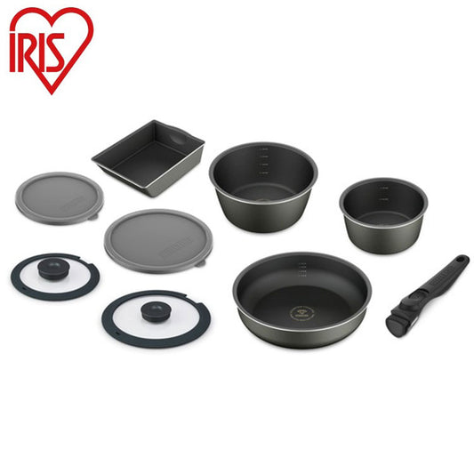 アイリスオーヤマ フライパンセット ガス9点セット 着脱ハンドル ダイヤモンドコートパンディープラス ガス9点セット DCG-S9S IRIS OYAMA キッチン 調理用品 キッチンツール(代引不可)