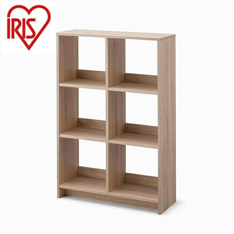 アイリスオーヤマ ウッドオープンシェルフ WOS-6 ライトナチュラル IRIS OHYAMA(代引不可)