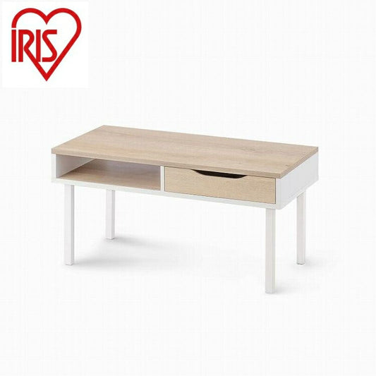 アイリスオーヤマ ウッドセンターテーブル WCT-800 ウォームホワイト/ライトナチュラル IRIS OHYAMA(代引不可)