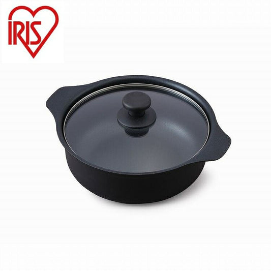 アイリスオーヤマ 鍋 IH対応鍋 24cm IHKP-P24-B ブラック IRIS OHYAMA(代引不可)