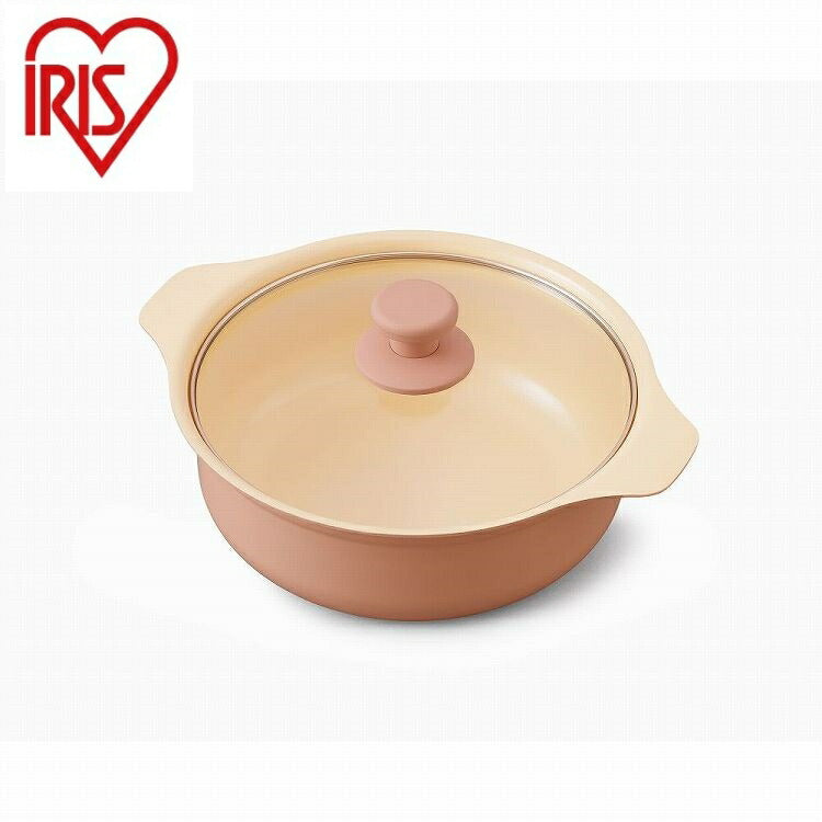 アイリスオーヤマ 鍋 IH対応鍋 24cm IHKPーP24-P ピンク IRIS OHYAMA(代引不可)