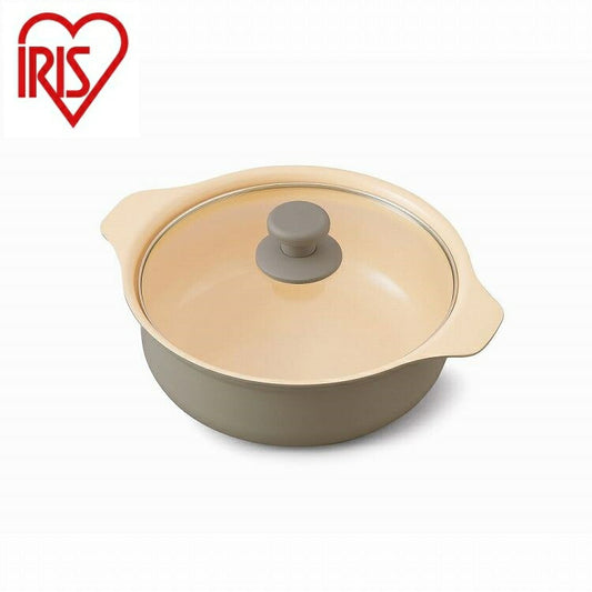 アイリスオーヤマ 鍋 IH対応鍋 24cm IHKPーP24-T ブラウン IRIS OHYAMA(代引不可)