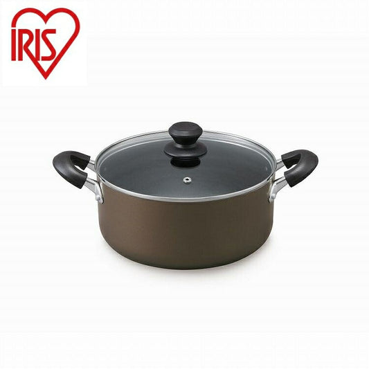 アイリスオーヤマ ダイヤモンドコート 両手なべ24cm DIS-P24 ブラウン IRIS OHYAMA(代引不可)