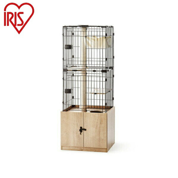 アイリスオーヤマ 隠れ家キャットランドケージ 猫 PKC-600 爪とぎ おしゃれ キャットケージ 隠れ家キャットケージ スリム IRIS OYAMA(代引不可)